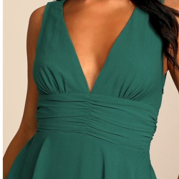 Lulus Celebration Time Emerald Green Sleeveless Tiered Midi Dress XS NWOT - Picture 4 of 6